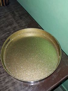 Sparkling Gold Round Serving Tray
