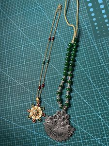 Stunning Peacock & Floral Necklace Set