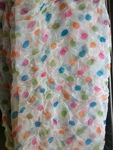 2metres chiffon fabric with Colorful Polka Dots