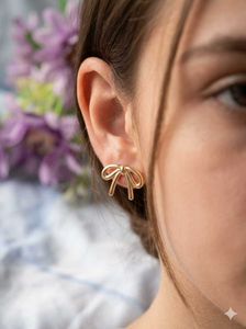 Gold Bow Earrings