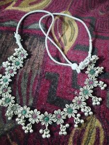 Bohemian Floral Silver Necklace