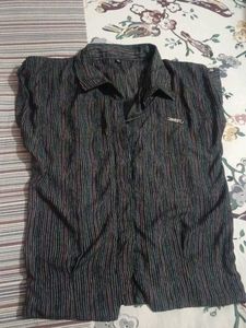 Striped Collared Sleeveless Top