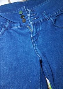 Blue High-Waisted Denim Jeans