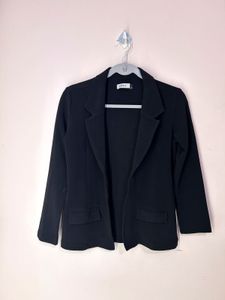 Black Open Front Blazer