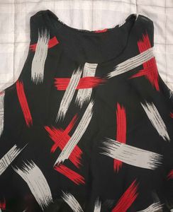 Stylish Abstract Print Sleeveless Top