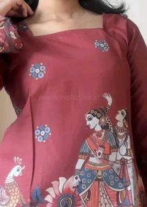 Red Kalamkari Short Kurti