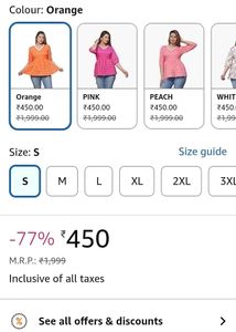 Orange Kurti Top