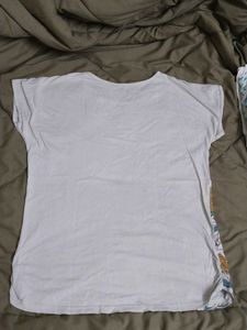 Floral Print White Tee