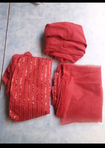 Elegant Red Kurta Set with Dupatta