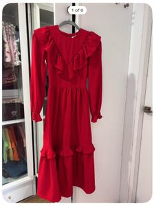 H&M Prairie Cottagecore Houndstooth Midi Dress