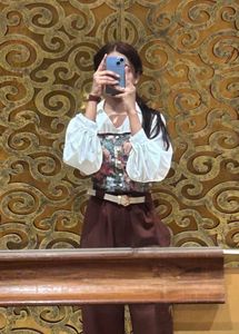 Vintage Floral Print Corset Blouse