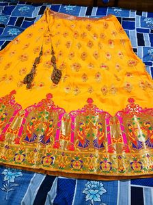 Mustard Yellow Banarasi Lehenga- Festive Royalty