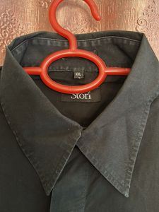 Men's Black Embroidered Long Sleeve Shirt