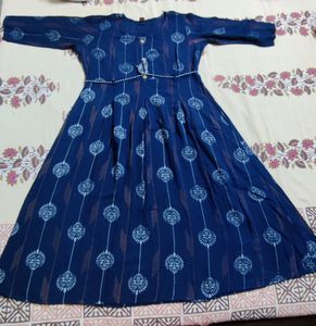 Navy Blue Round Kurta