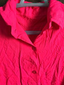 Vibrant Pink Button-Up Shirt
