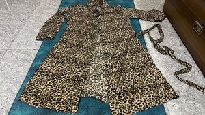 Leopard Print Long Dress with Belt