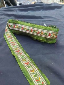Embroidered Green Border Trim