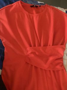 Vibrant Orange Casual Dress