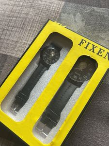 FIXEN Black Leather Strap Watch Set