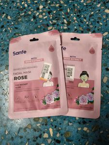 Sanfe sheet mask pack of 2 with rose extract