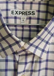 Men's Blue Checkered Long Sleeve Shirt