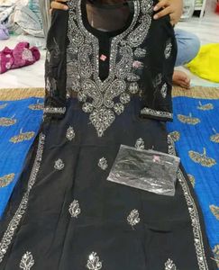 Elegant Black Embroidered Kurti