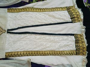 White Party Wear Suit &amp; Purple Set Free