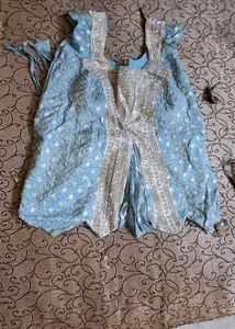 Blue Sequined sharara Set