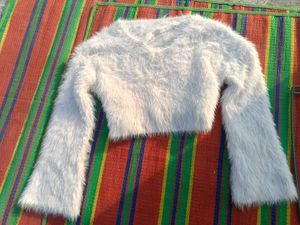 Fluffy White Crop Top