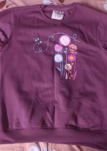 Floral Printed Maroon Sweatshirt – XL
