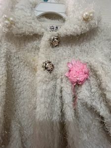 Imported Girls White Stylish Sherpa Jacket 18-24 M