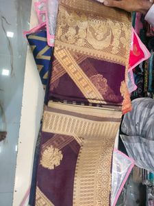 Zari Work With Organza Fabric Saree