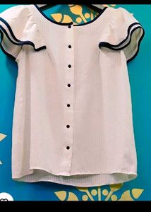 White Ruffle Sleeve