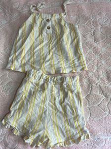 Striped Top &amp; Shorts Set