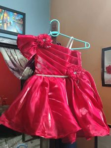 Brand new red flared party wear frock