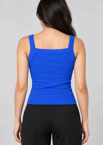 Ribbed Square Neck Tank Top