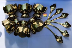 Golden BOWL SET With Spoons
