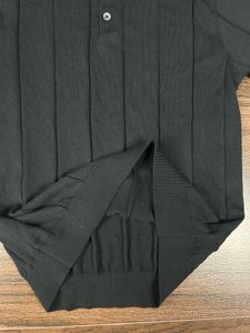Classic Black Knit Polo Shirt