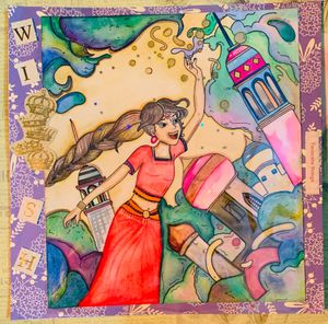 Happiness & Dreams - Handmade watercolour painting