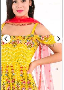 Yellow Embroidered Kurta Set for wedding function