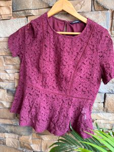 Elegant Lace Peplum Top