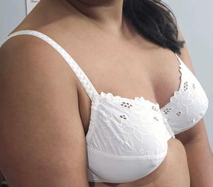 Elegant White Lace Trim Bra