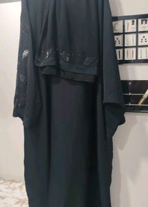 Elegant Black Abaya with Sequins