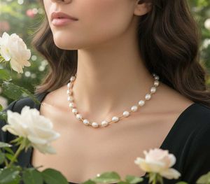 Elegant Pearl Necklace with Gold plated
