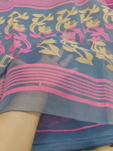 Beautiful Blue Striped Saree
