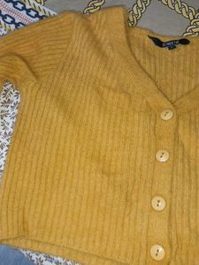 Mustard Fuzzy Cardigan