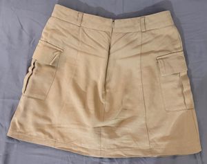 Khaki Cargo Mini Skirt