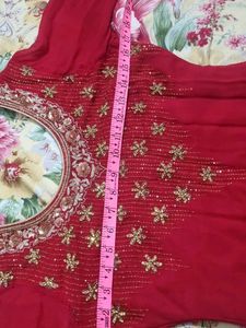 ❌️FREE DELIVERY ❌️Elegant Red Embroidered Kurta