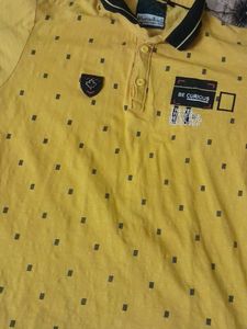 Boy's Yellow Graphic Polo Shirt
