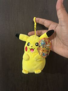 yellow Pikachu plush keychain